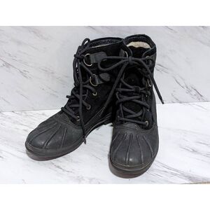 Ugg Women's 7 Black Shearling Lined Waterproof Duck Boots